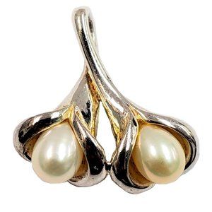 Sterling Silver Pendant with Imitation Pearls